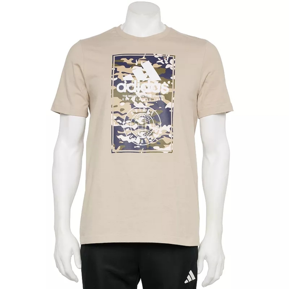 Adidas Men's Beige Camo Graphic Tee